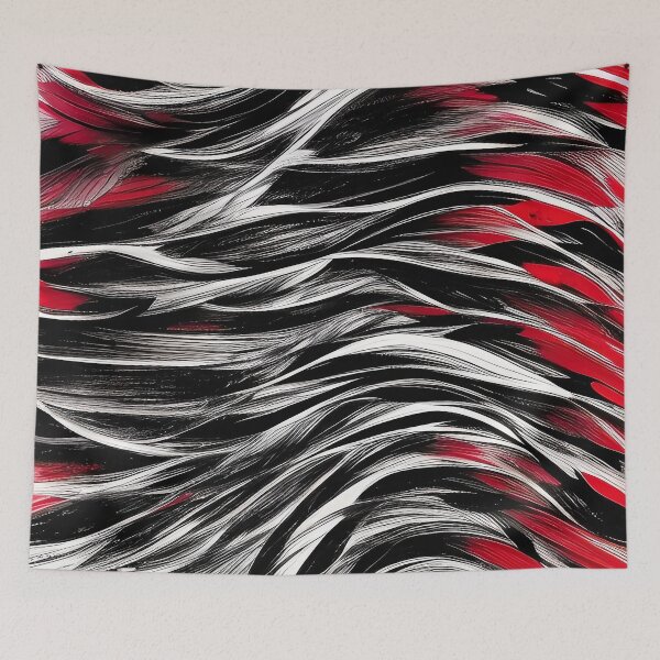 Item preview, Red and Black Rolling Hills and Valleys Abstract Illustration designed and sold by deniselynnimage.