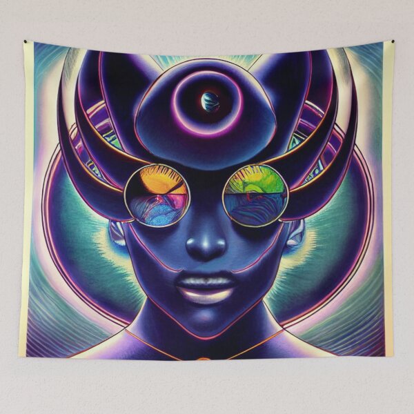 Item preview, Soul Brother Soup - Psychedelic African Space Traveler - Alex Grey Inspired Artwork designed and sold by jjwalters.