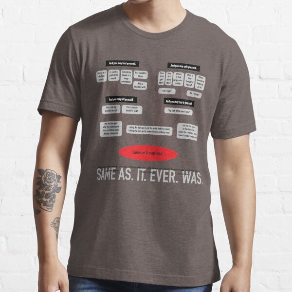 Same As It Ever Was T Shirt For Sale By Miskatonic Redbubble Lyrics T Shirts Talking