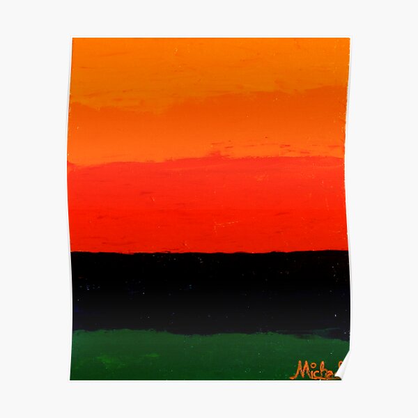 "Sunset" abstract nature painting Poster