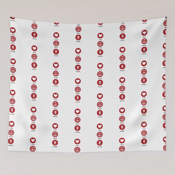 Item preview, Love, Peace, United Vertical (Red Black) designed and sold by supermanc.