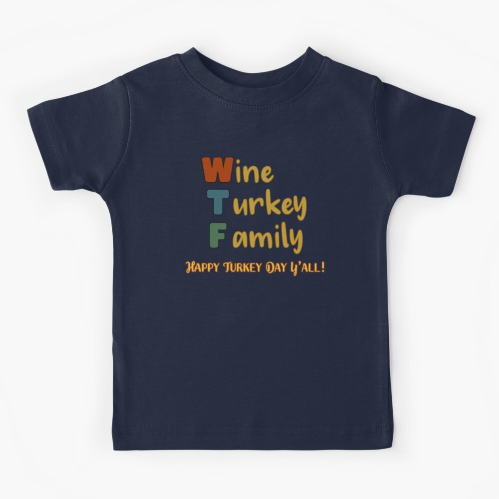 New York Giants Giving Day WTF Wine Turkey Football NFL Youth T-Shirt