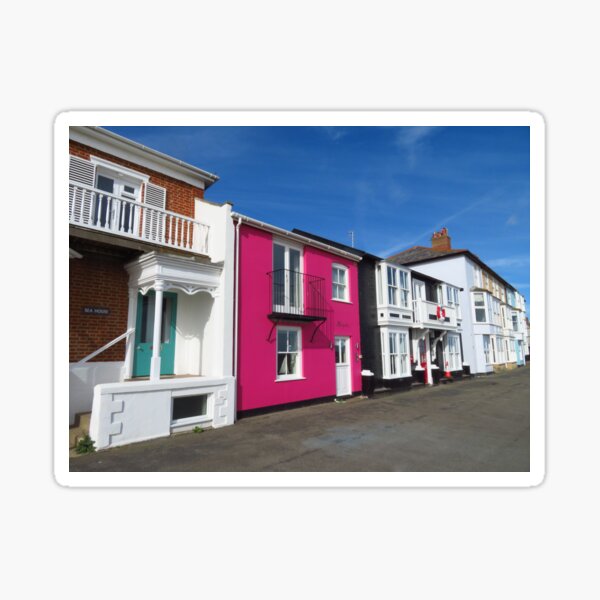"Houses, Crag Path, Aldeburgh, Suffolk" Sticker for Sale by