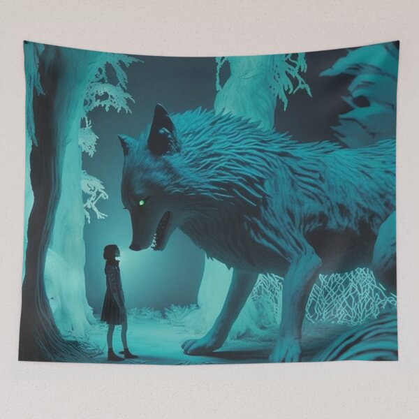 Aperçu de l'œuvre Une fille et son loup créée et vendue par RiverstepStudio.