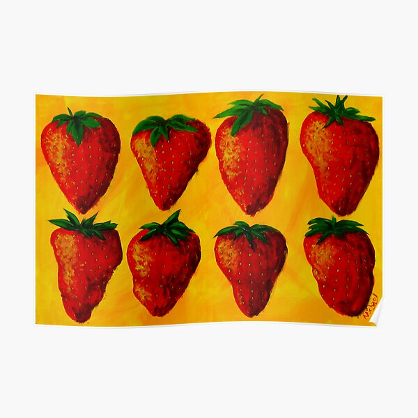 "Strawberry Fields" original pop art painting Poster