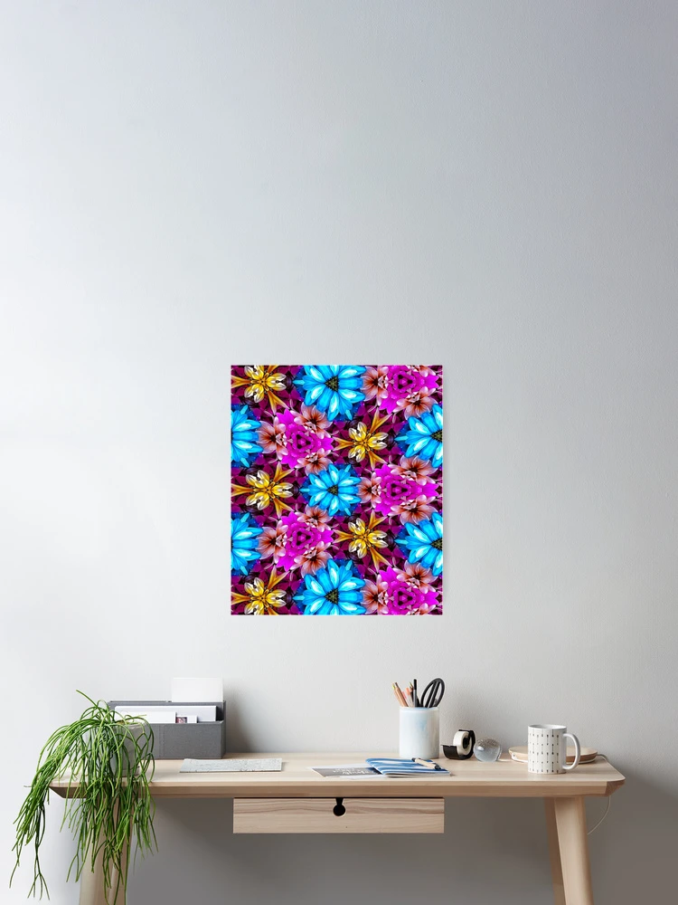 Thumbnail 2 of 3, Poster, Colorful Daisy Pattern designed and sold by Patternflower.