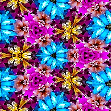 Artwork thumbnail, Colorful Daisy Pattern by Patternflower