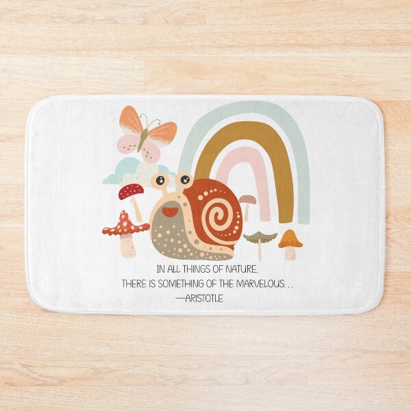 Item preview, Snail Rainbow Butterfly and Mushroom Art with Aristotle Quote designed and sold by Dollfacedesign.