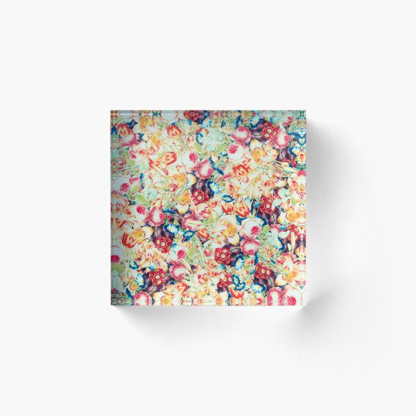 Aperçu de l'œuvre Modèle sans couture avec des fleurs minimalistes colorées créée et vendue par BeInTouch.