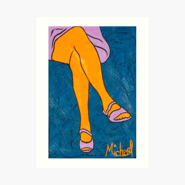 "Shes Got Legs" original signed acrylic painting on canvas, Art Print