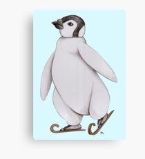 Skating Penguin - Ice Skating Penguin Canvas Print
