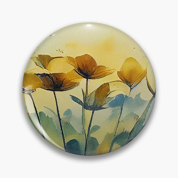 Item preview, Sunrise morning blooming flowers in the nature landscape loose watercolor floral painting designed and sold by aricutcia.