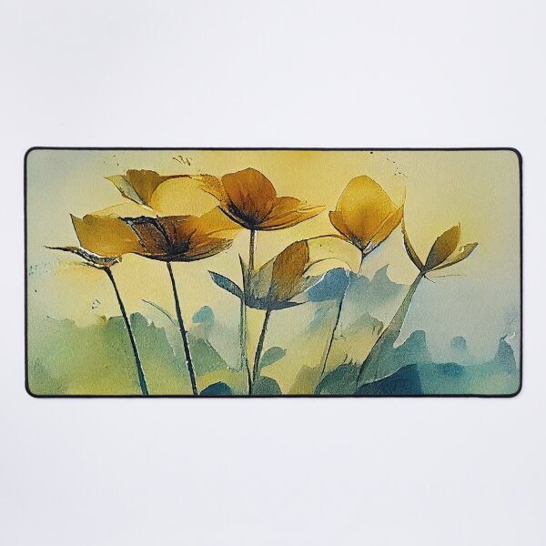 Item preview, Sunrise morning blooming flowers in the nature landscape loose watercolor floral painting designed and sold by aricutcia.