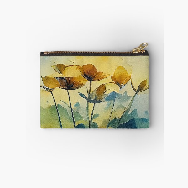 Item preview, Sunrise morning blooming flowers in the nature landscape loose watercolor floral painting designed and sold by aricutcia.