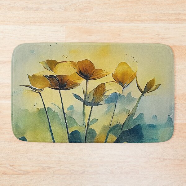 Item preview, Sunrise morning blooming flowers in the nature landscape loose watercolor floral painting designed and sold by aricutcia.