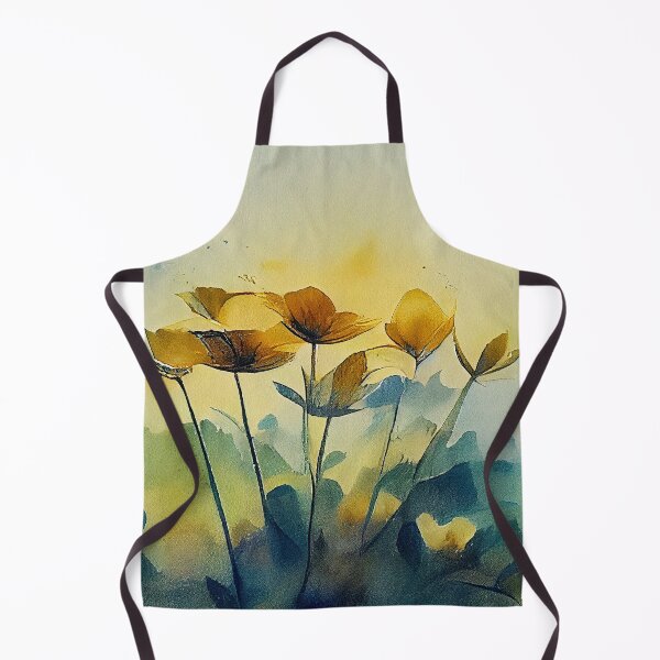 Item preview, Sunrise morning blooming flowers in the nature landscape loose watercolor floral painting designed and sold by aricutcia.