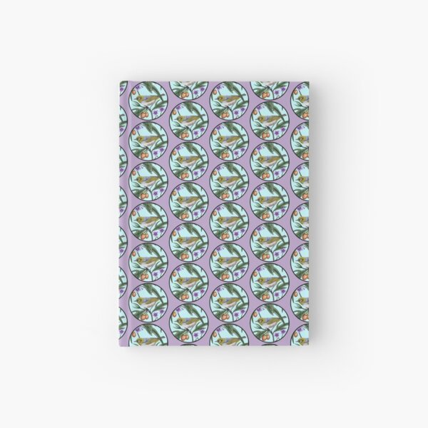 Silver Eye in Kangaroo Apple Round by Australian artist Laural Retz Hardcover Journal