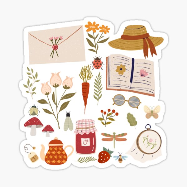 Cottagecore Collage Sticker