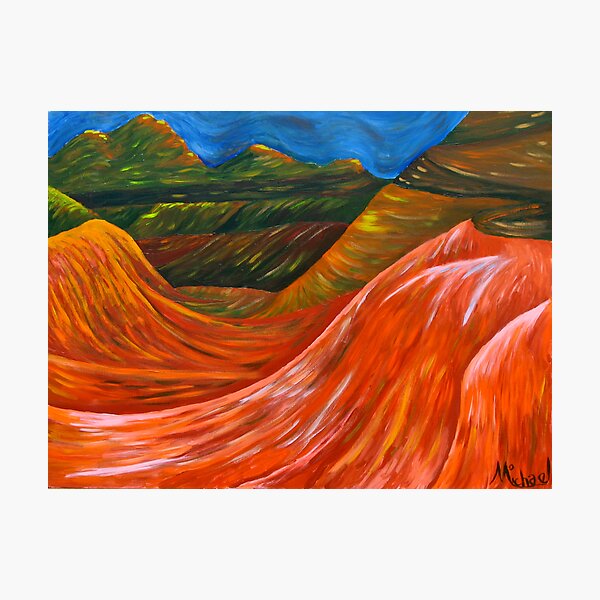 "Mountainsl" original nature painting on canvas Photographic Print