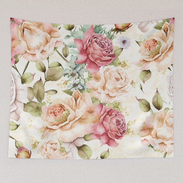 Item preview, Bright Watercolor Roses Pattern designed and sold by cardinalhill.