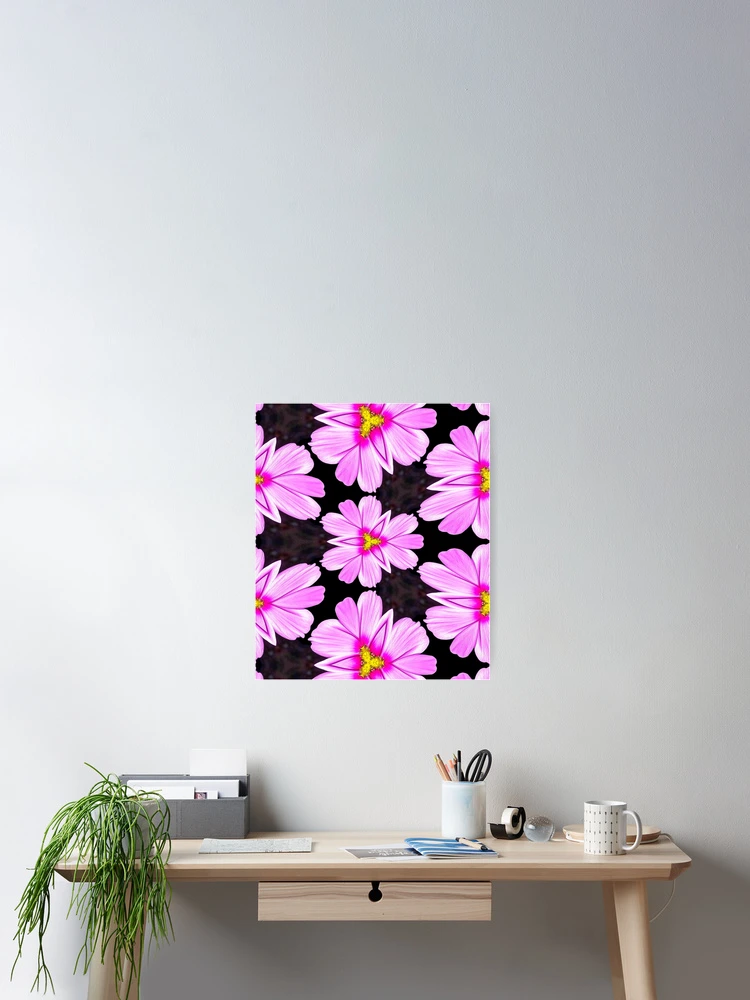 Thumbnail 2 of 3, Poster, Pink Cosmos Pattern designed and sold by Patternflower.