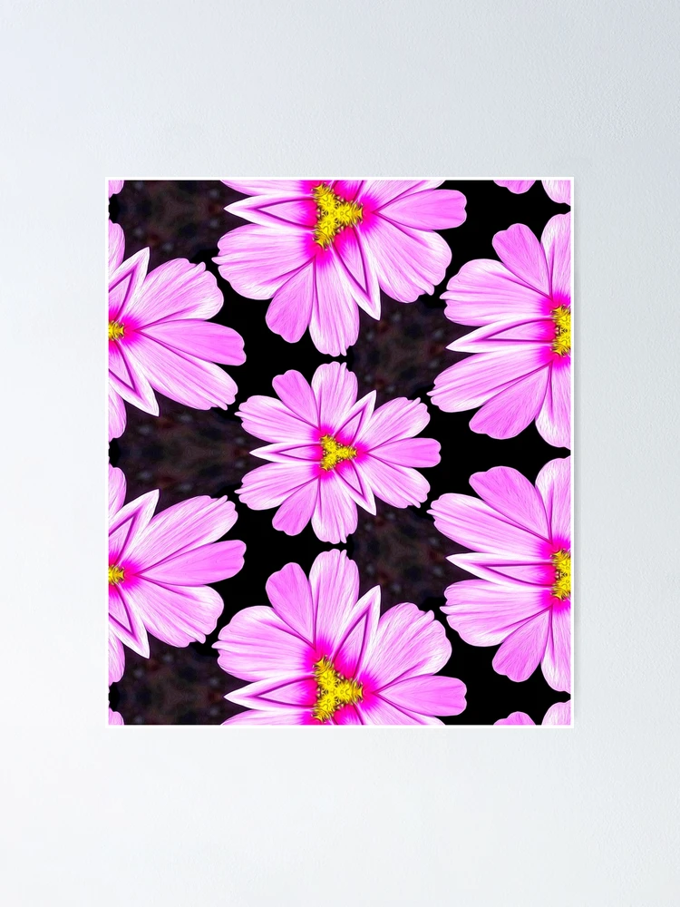 Thumbnail 1 of 3, Poster, Pink Cosmos Pattern designed and sold by Patternflower.