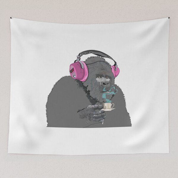 Item preview, Gorilla sipping expresso designed and sold by m-yoga-store.
