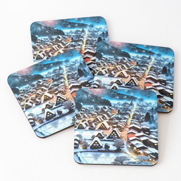 Item preview, Japanese Village in The Winter Night designed and sold by cation-studio.