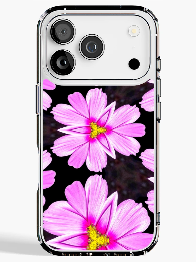 Thumbnail 1 of 5, iPhone Case, Pink Cosmos Pattern designed and sold by Patternflower.