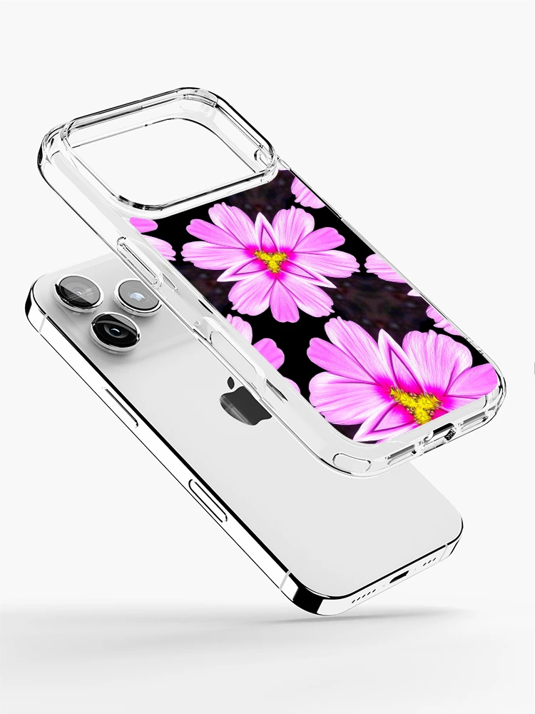 Thumbnail 2 of 5, iPhone Case, Pink Cosmos Pattern designed and sold by Patternflower.