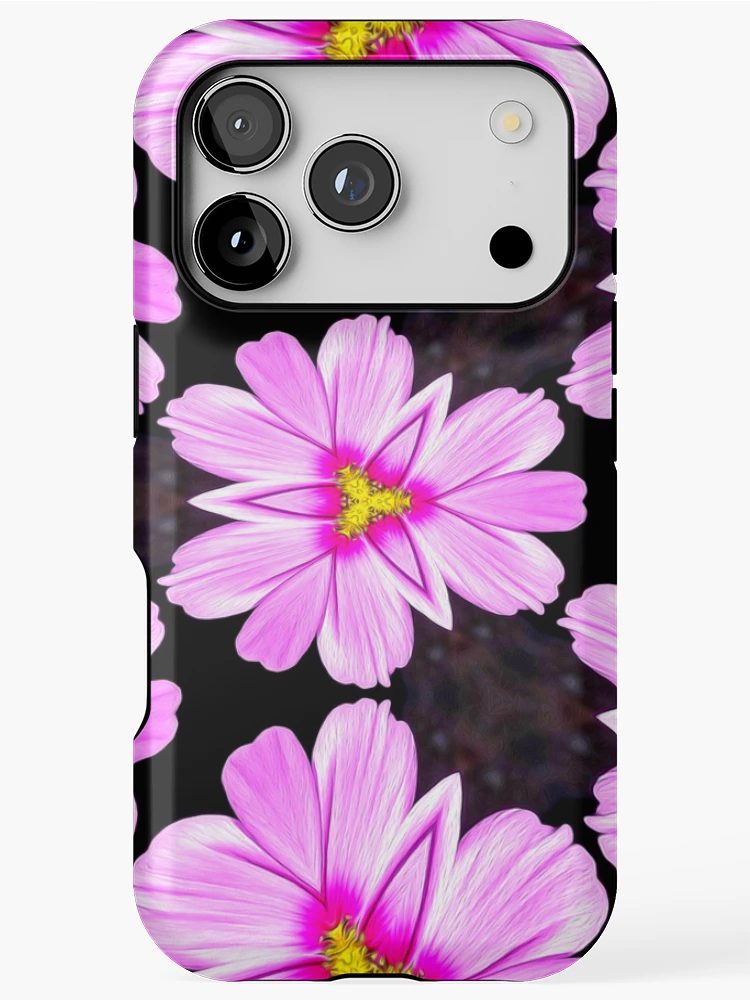 Thumbnail 1 of 4, iPhone Case, Pink Cosmos Pattern designed and sold by Patternflower.