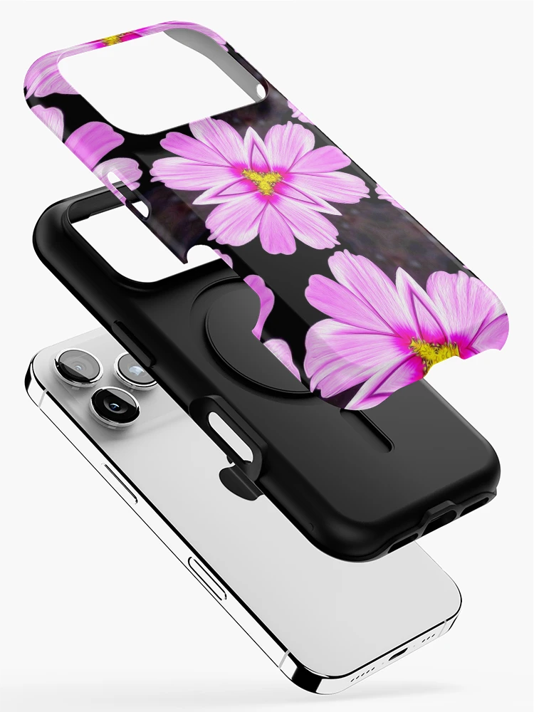 Thumbnail 2 of 4, iPhone Case, Pink Cosmos Pattern designed and sold by Patternflower.
