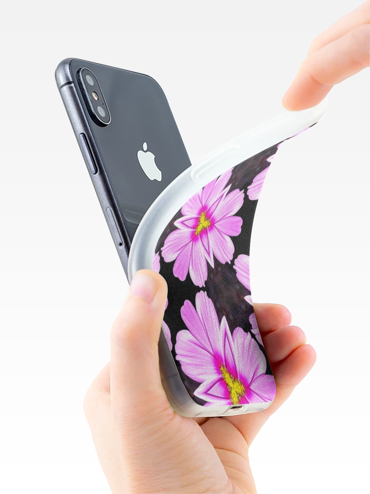 Thumbnail 4 of 5, iPhone Case, Pink Cosmos Pattern designed and sold by Patternflower.