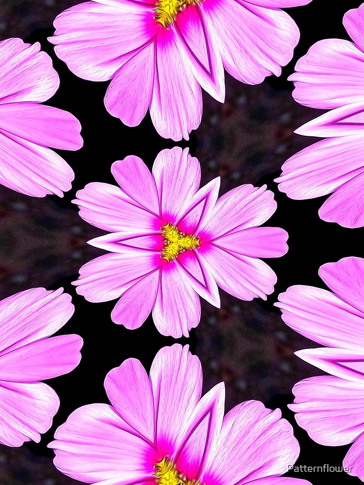 Thumbnail 3 of 3, Scarf, Pink Cosmos Pattern designed and sold by Patternflower.