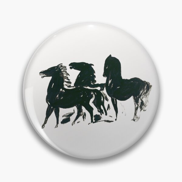 Item preview, Drie zwarte paarden staand naar links kijkend (1935–1936) by Leo Gestel designed and sold by BossyCatHome.