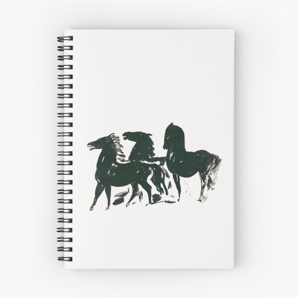 Item preview, Drie zwarte paarden staand naar links kijkend (1935–1936) by Leo Gestel designed and sold by BossyCatHome.