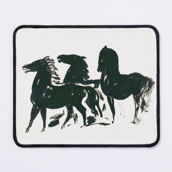 Item preview, Drie zwarte paarden staand naar links kijkend (1935–1936) by Leo Gestel designed and sold by BossyCatHome.