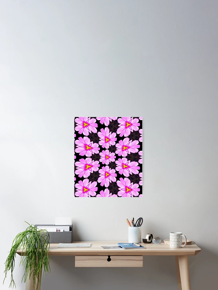 Thumbnail 2 of 3, Poster, Pink Cosmos Pattern designed and sold by Patternflower.