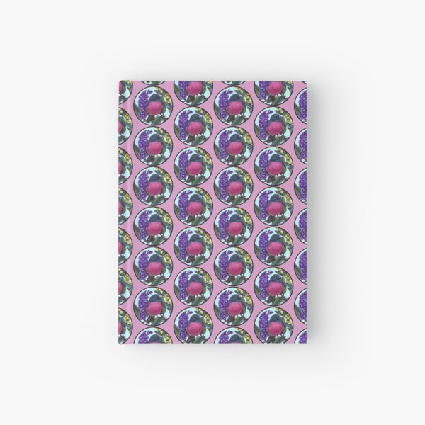 Pink Robin in Wattle Flowers Round by Australian Artist Laural Retz Hardcover Journal