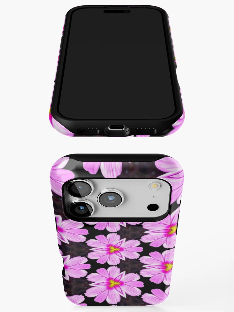 Thumbnail 3 of 4, iPhone Case, Pink Cosmos Pattern designed and sold by Patternflower.