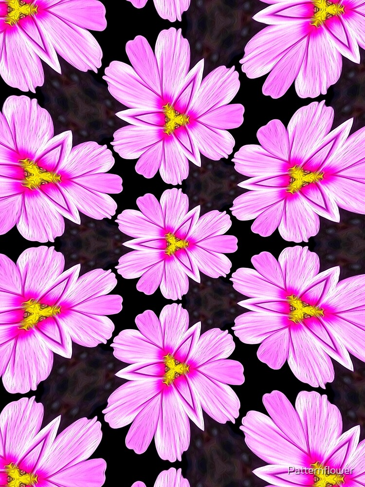 Thumbnail 3 of 3, Scarf, Pink Cosmos Pattern designed and sold by Patternflower.