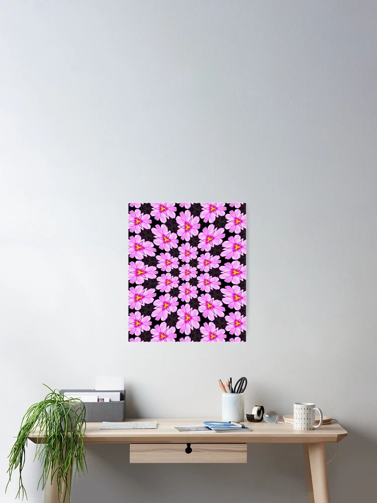 Thumbnail 2 of 3, Poster, Pink Cosmos Pattern designed and sold by Patternflower.