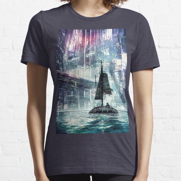 "The boat on the river", cyberpunkart Essential T-Shirt