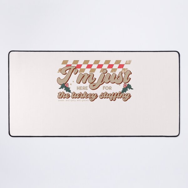 Item preview, Im just here for the turkey stuffing, cute Christmas food, funny turkey, funny food joke, pink food, designed and sold by cocochi.