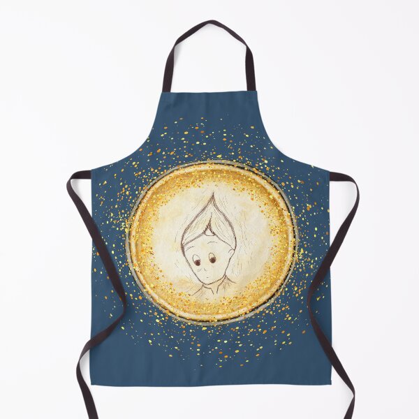 Item preview, Cute Elf Gold Circle Pendant on Dark Blue designed and sold by HiddenPuppets.