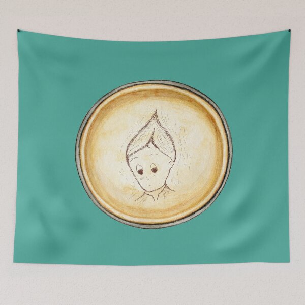 Item preview, Cute Elf Vintage Pendant on Turquoise Green designed and sold by HiddenPuppets.
