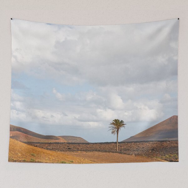 Item preview, Palm tree in volcanic landscape designed and sold by FlatLandPrints.
