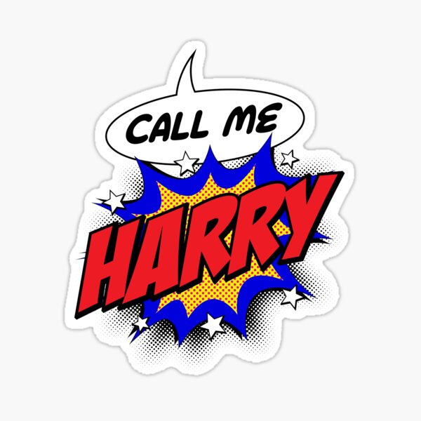 Personalised Call Me Harry Pop Art Comic Design Sticker