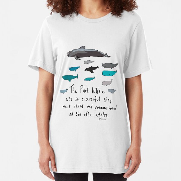 Pilot Whales Cartoon Slim Fit T-Shirt