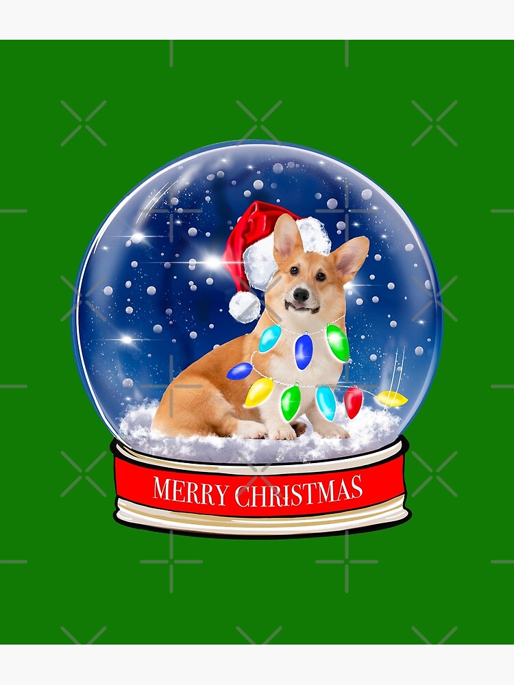 Christmas Snow Globe Corgi Dog Santa